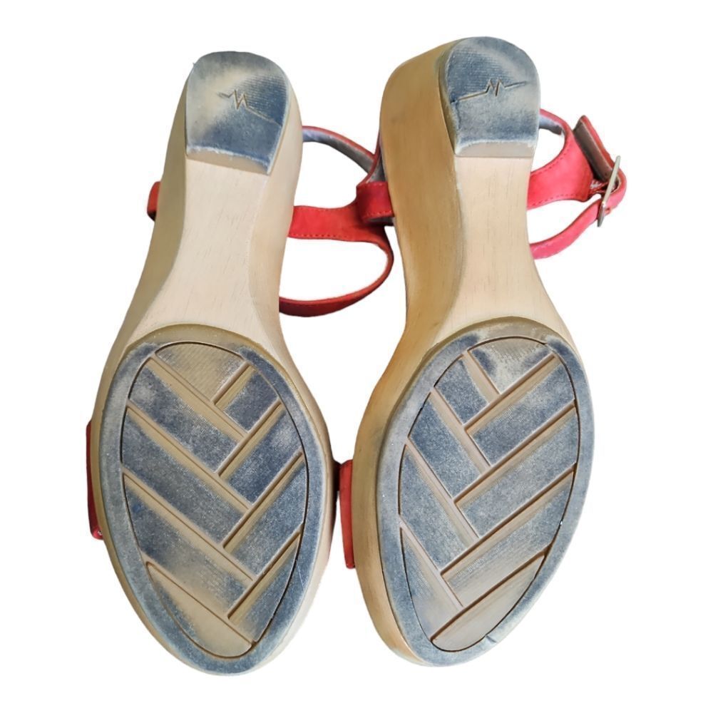 White Mountain Orange Suede Strappy Wedge Sandals Size 6 - Picture 7 of 7